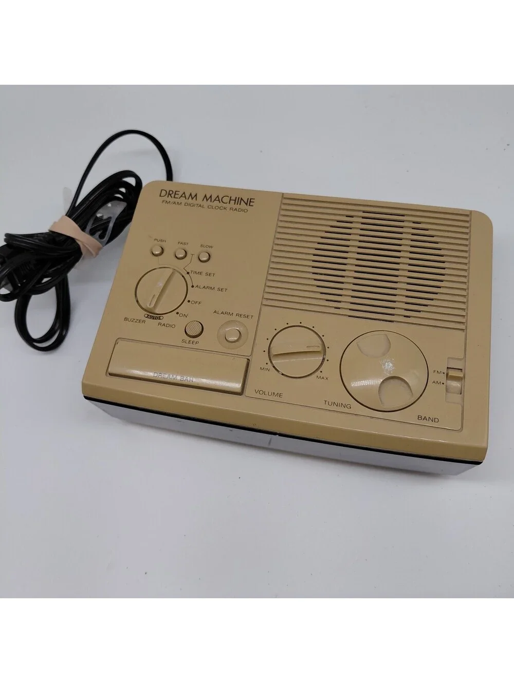 Sony Dream Machine AM/FM Alarm Clock Radio Digital LED Vintage Beige Tested